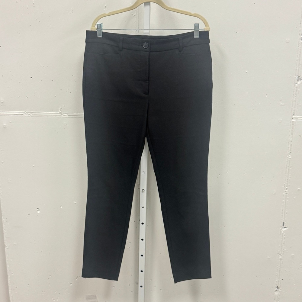 Loft Skinny Ankle Pants Black Cotton Blend Stretch Trousers Size 12 Career